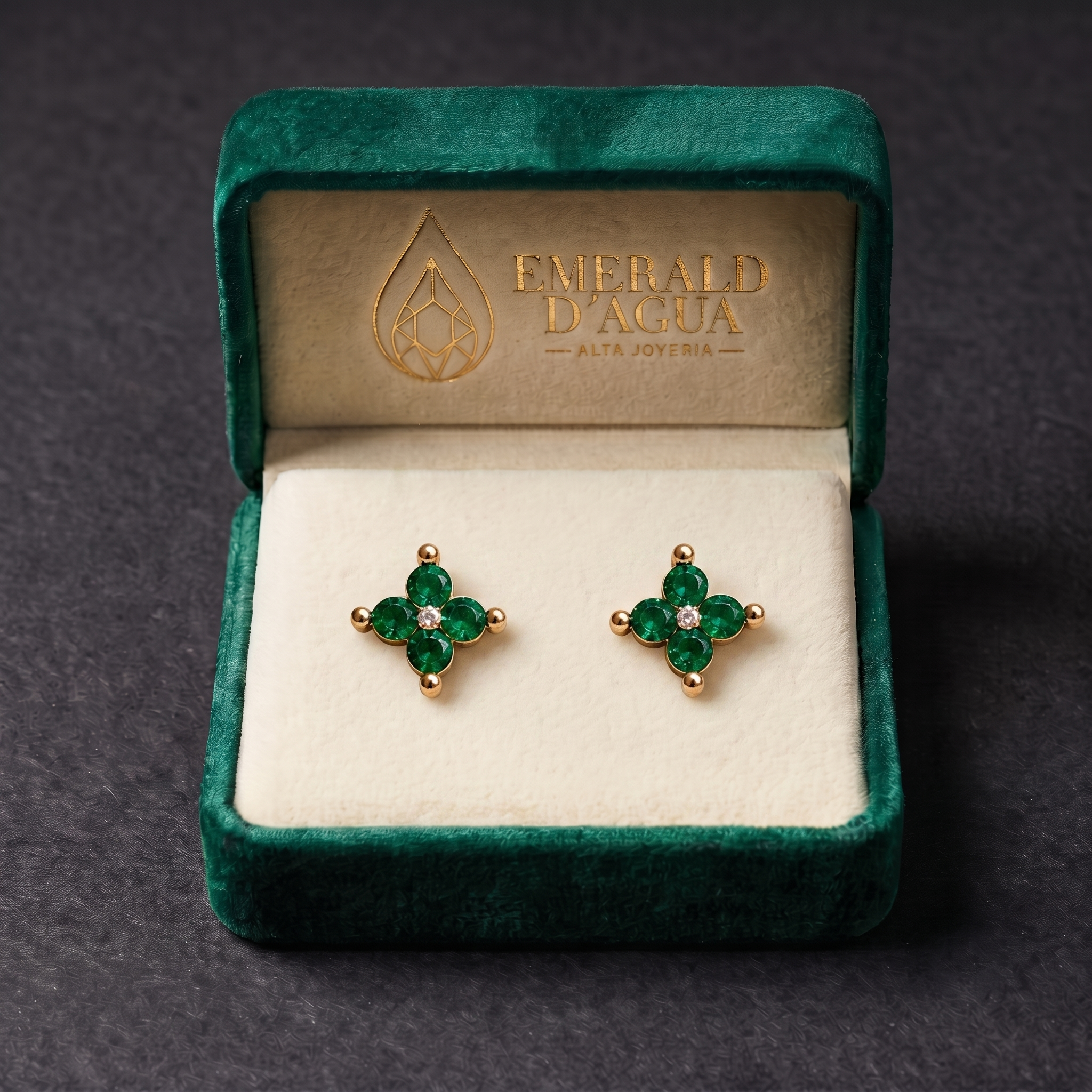 Aretes Cruz Esmeralda